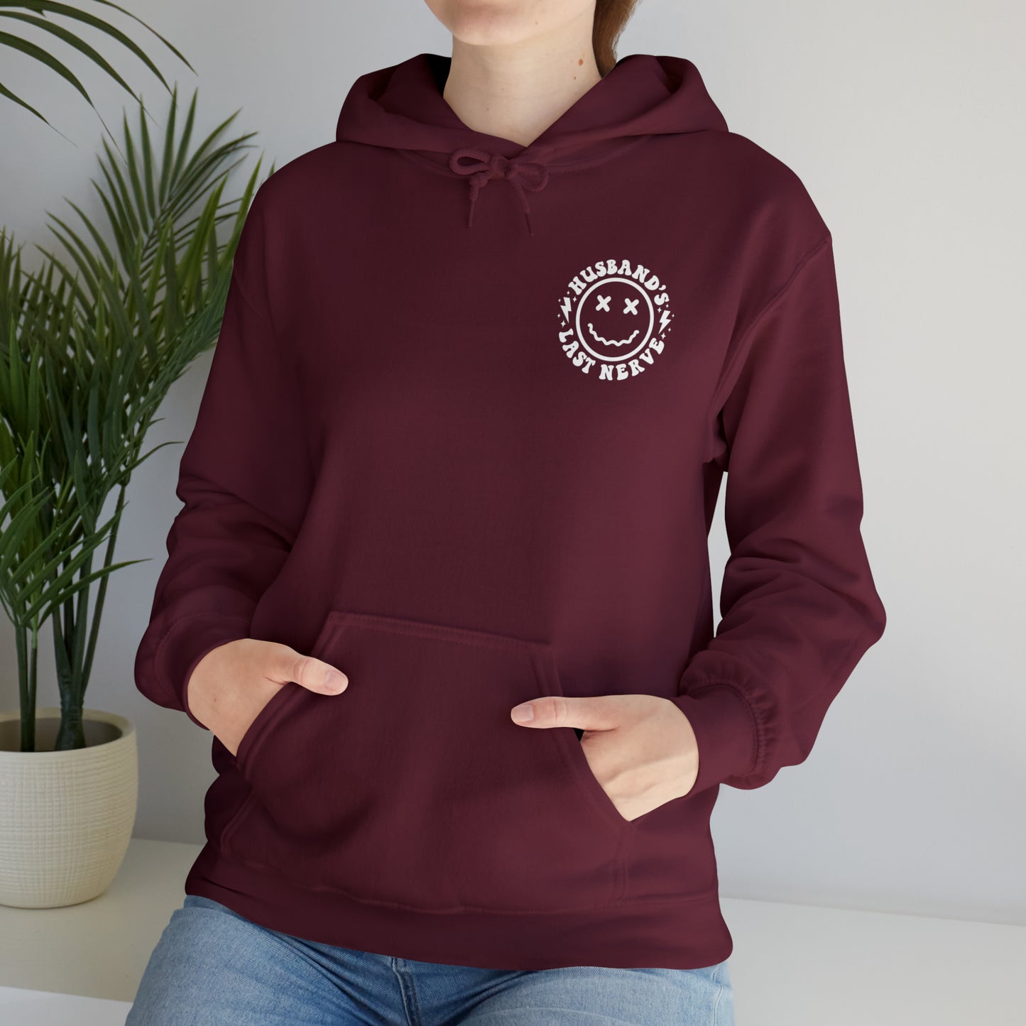 Husband's Last Nerve Hoodie - White Text