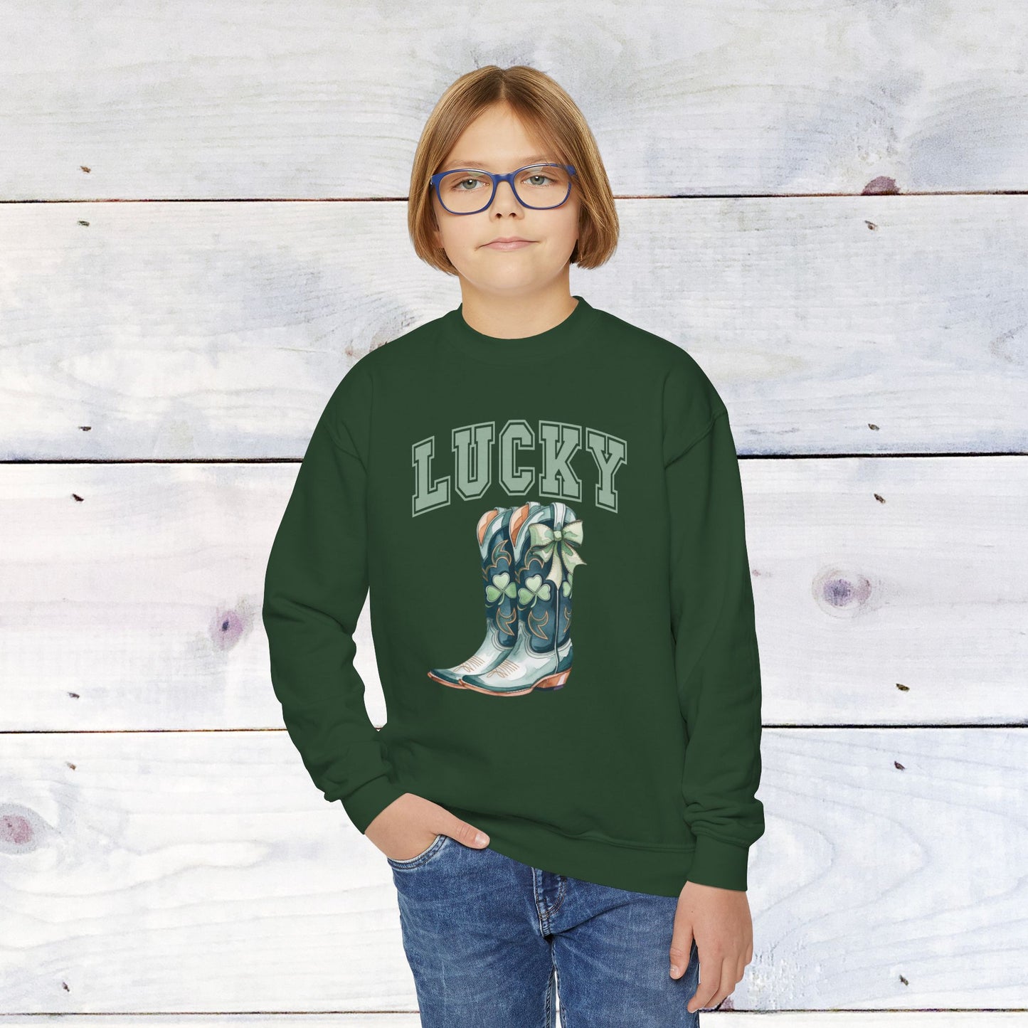 Lucky Boots Youth Crewneck Sweatshirt