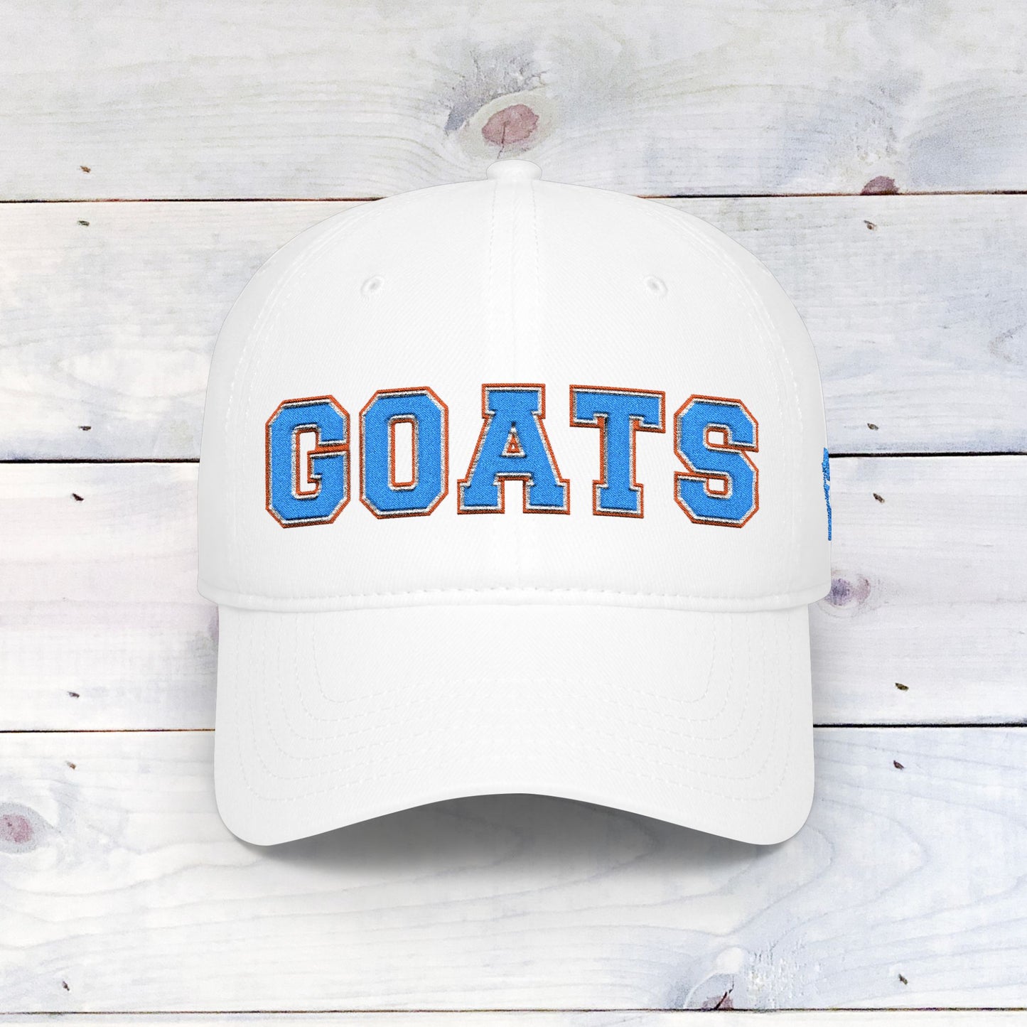 GOATS Embroidered Baseball Cap — Vintage Chenille Team Letterman Hat