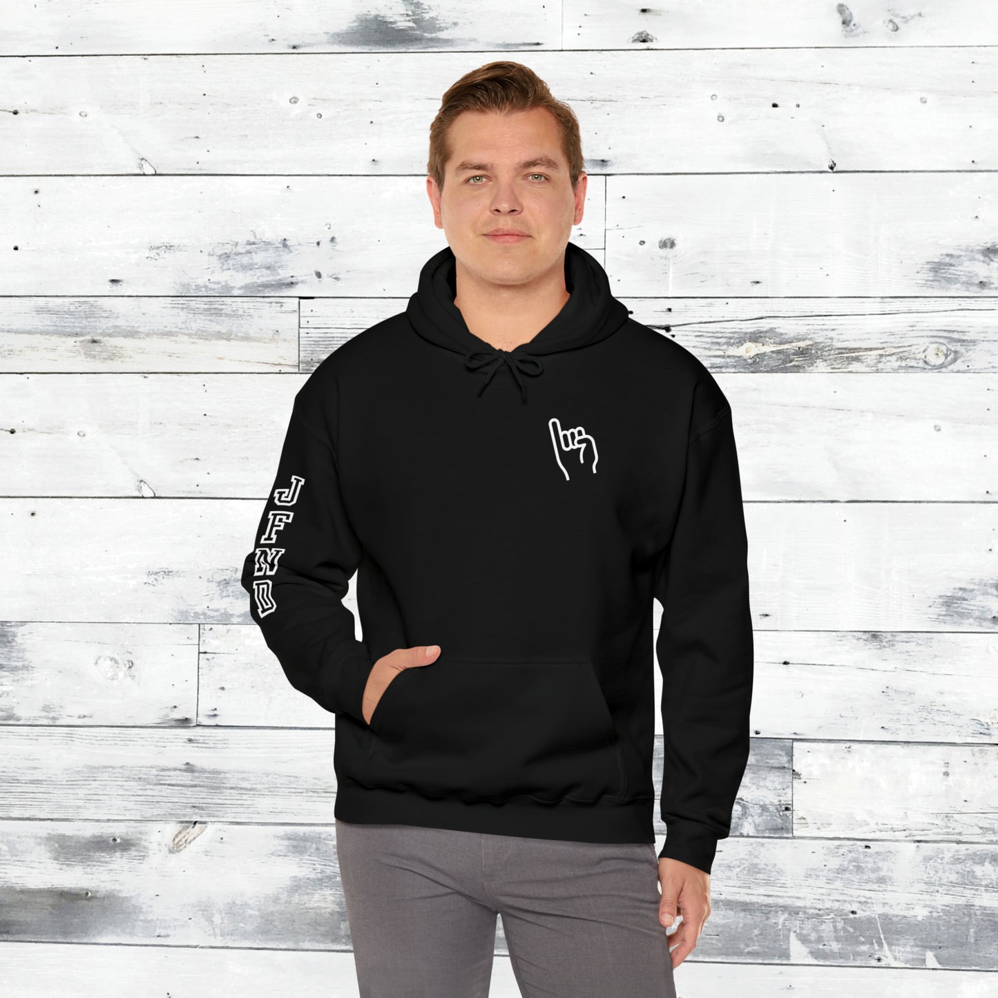 Jackets Stinger Hoodie Front - JFND Sleeve - Old School R back