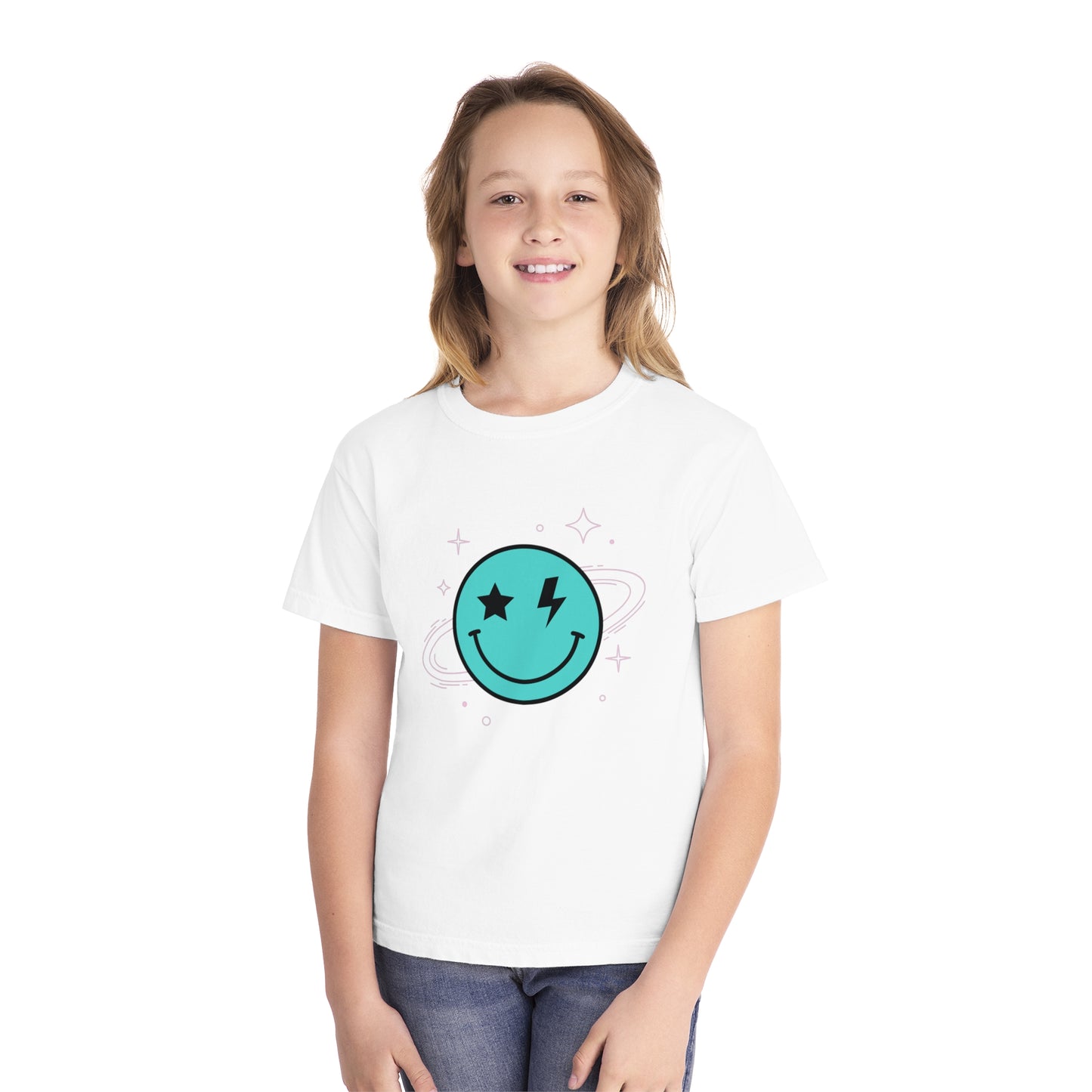Youth Space Smiley Comfort Colors T-Shirt