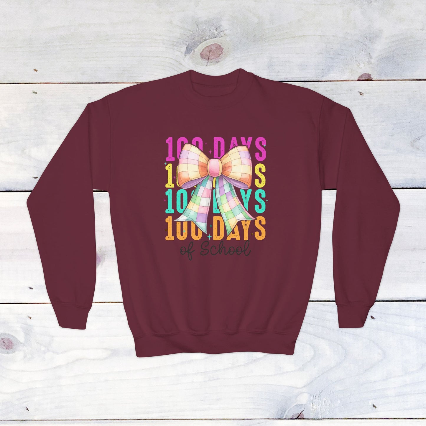 Youth 100 Days Disco Bow Crewneck Sweatshirt