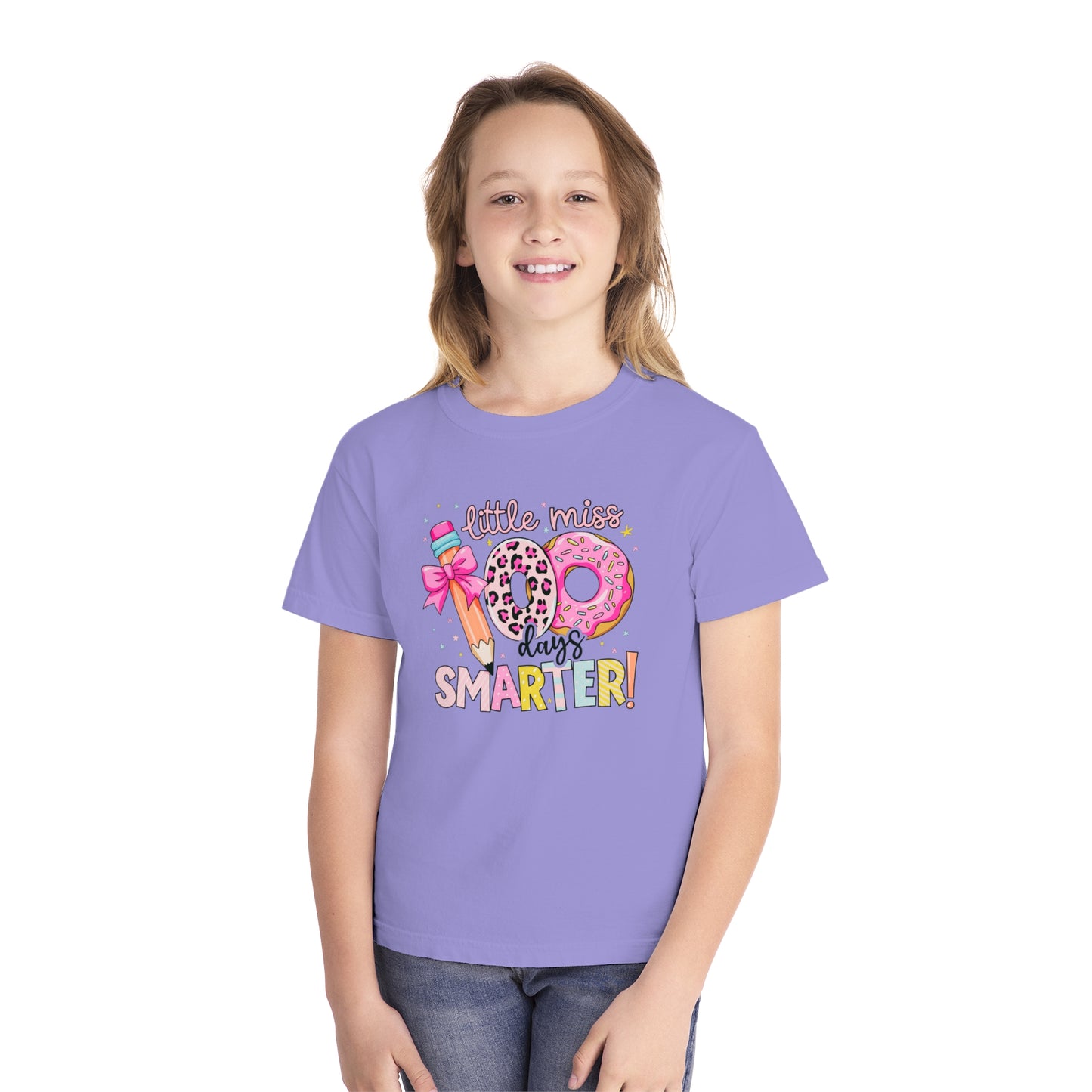 Youth Little Miss 100 Days Comfort Colors Tee
