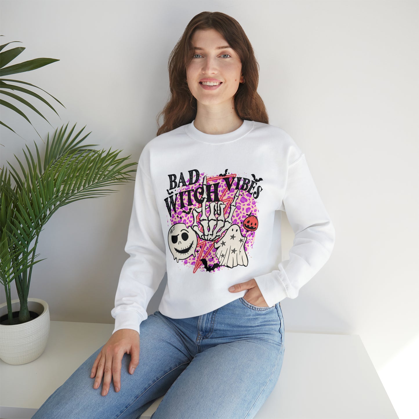 Bad Witch Vibes Front - Unisex Crewneck Sweatshirt