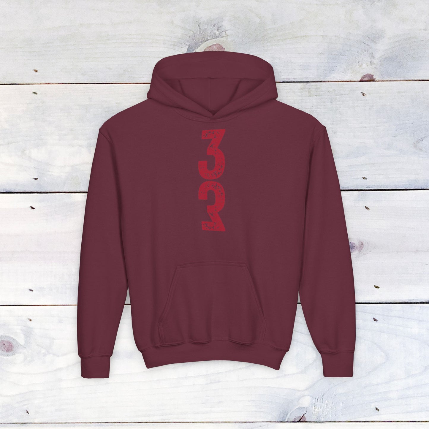 Red 3up3down Youth Heavy Blend Hooded Sweatshirt