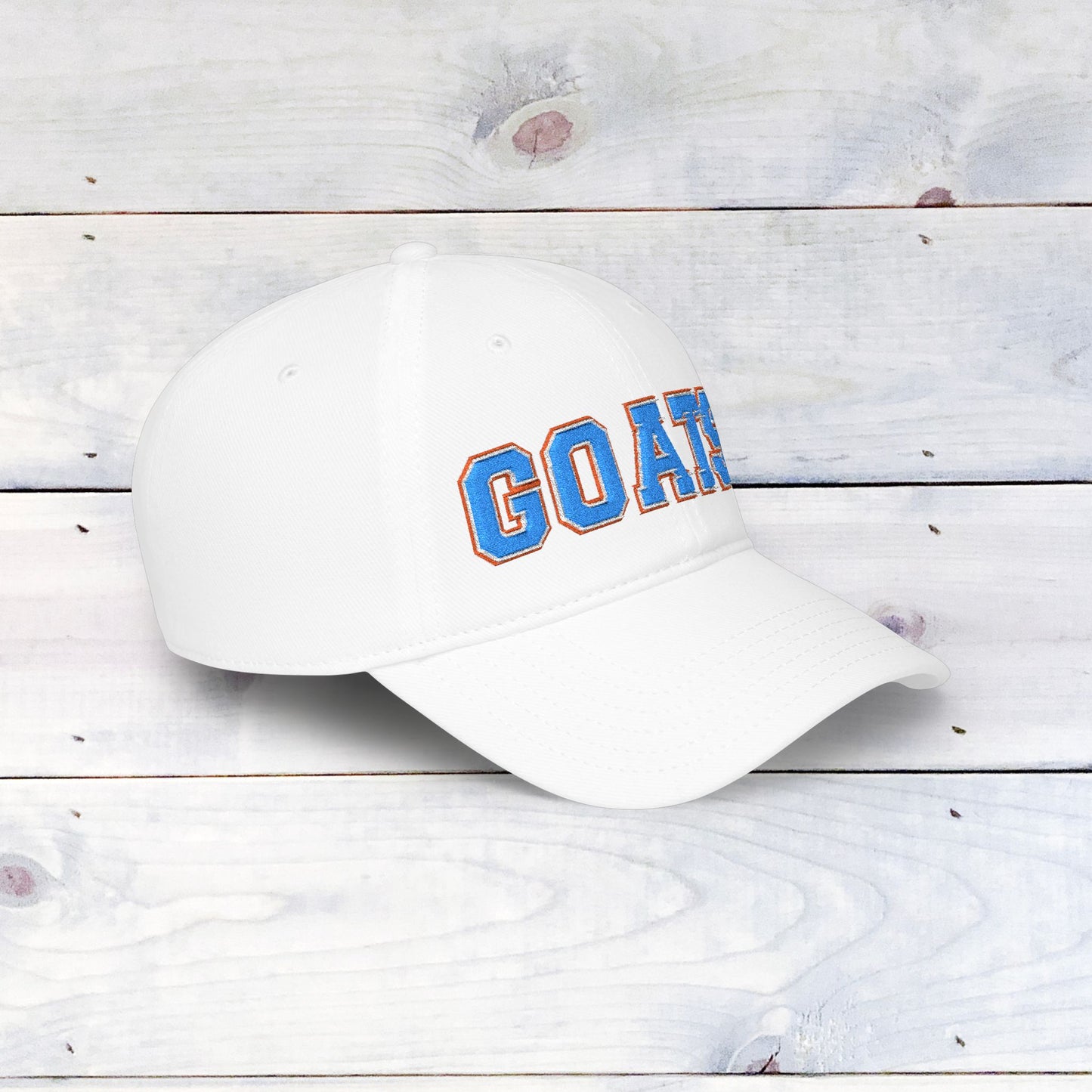 GOATS Embroidered Baseball Cap — Vintage Chenille Team Letterman Hat