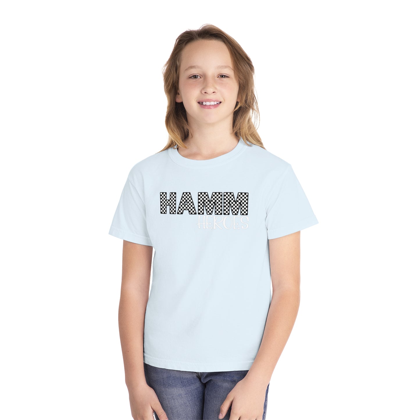 HAMM Checkered Youth Comfort Colors T . White Text