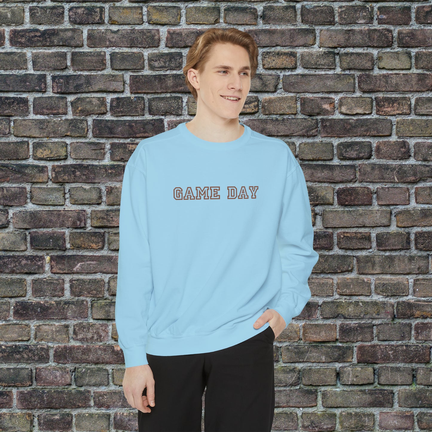 Game Day Comfort Colors Sweater - Brown Text