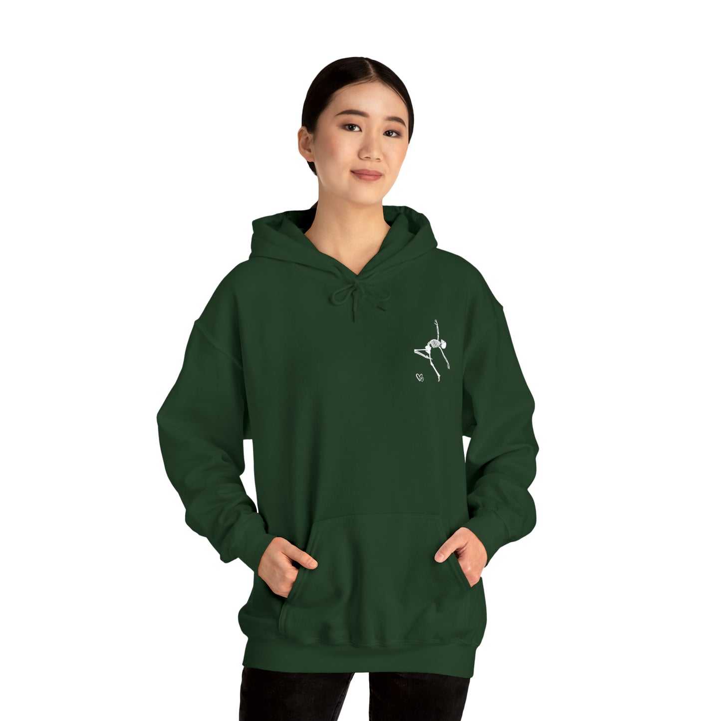 Dancing Skeleton Hoodie- Dancing Skeleton Front- Multi -Dancing Skeleton Back, Mutliple Color Options, Unisex Heavy Blend™ Hooded Sweatshirt