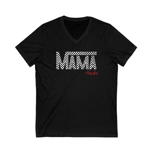 Hawks MAMA Unisex Jersey Short Sleeve V-Neck Tee