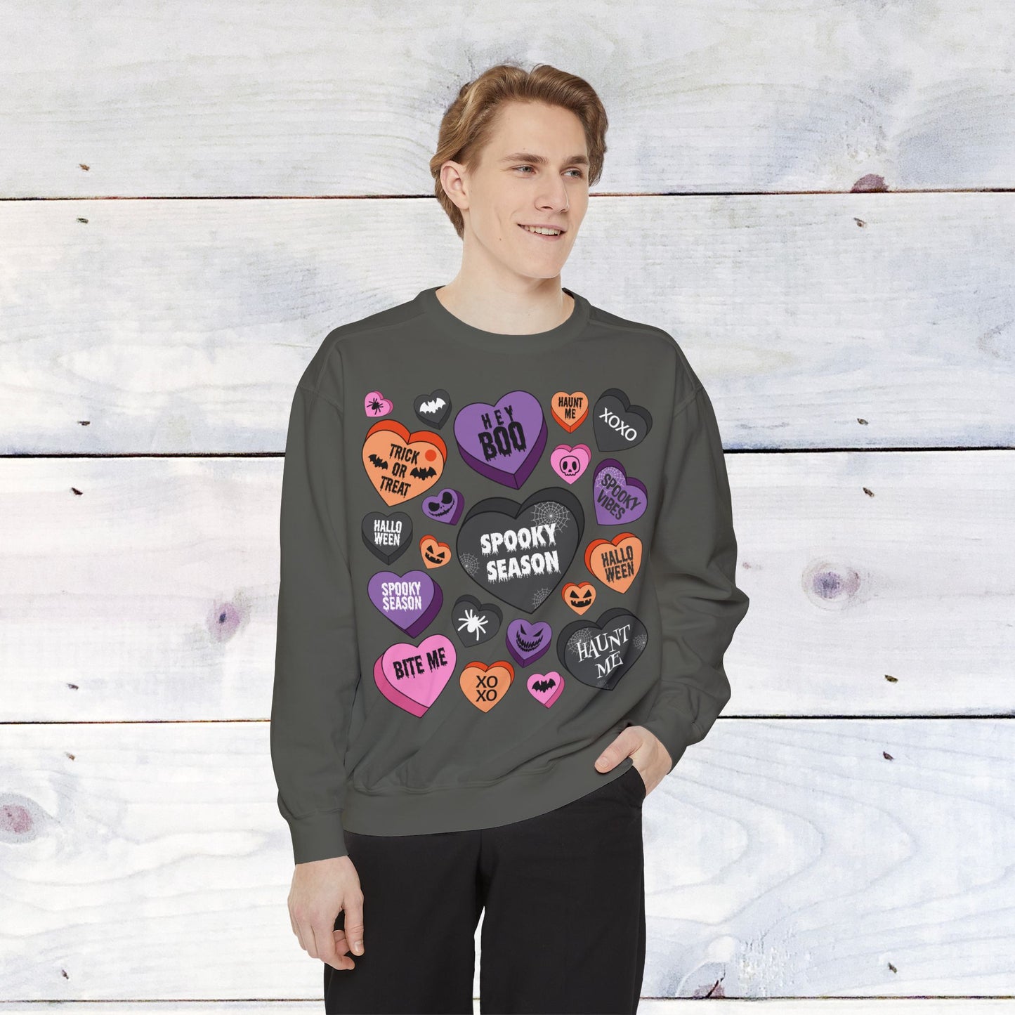 Halloween Conversation Hearts - Comfort Colors Sweater