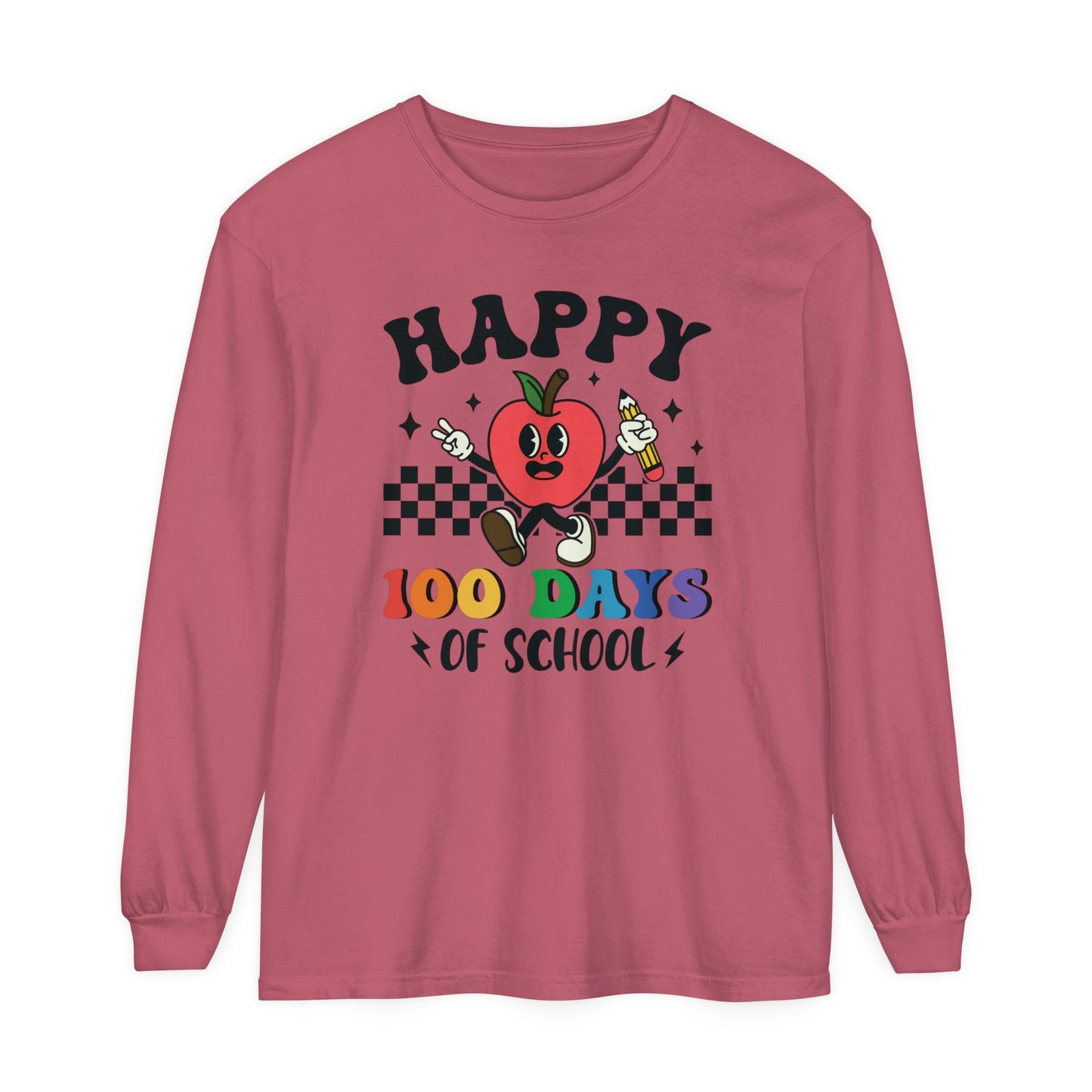 Happy 100 Days Comfort Colors Long Sleeve T-Shirt