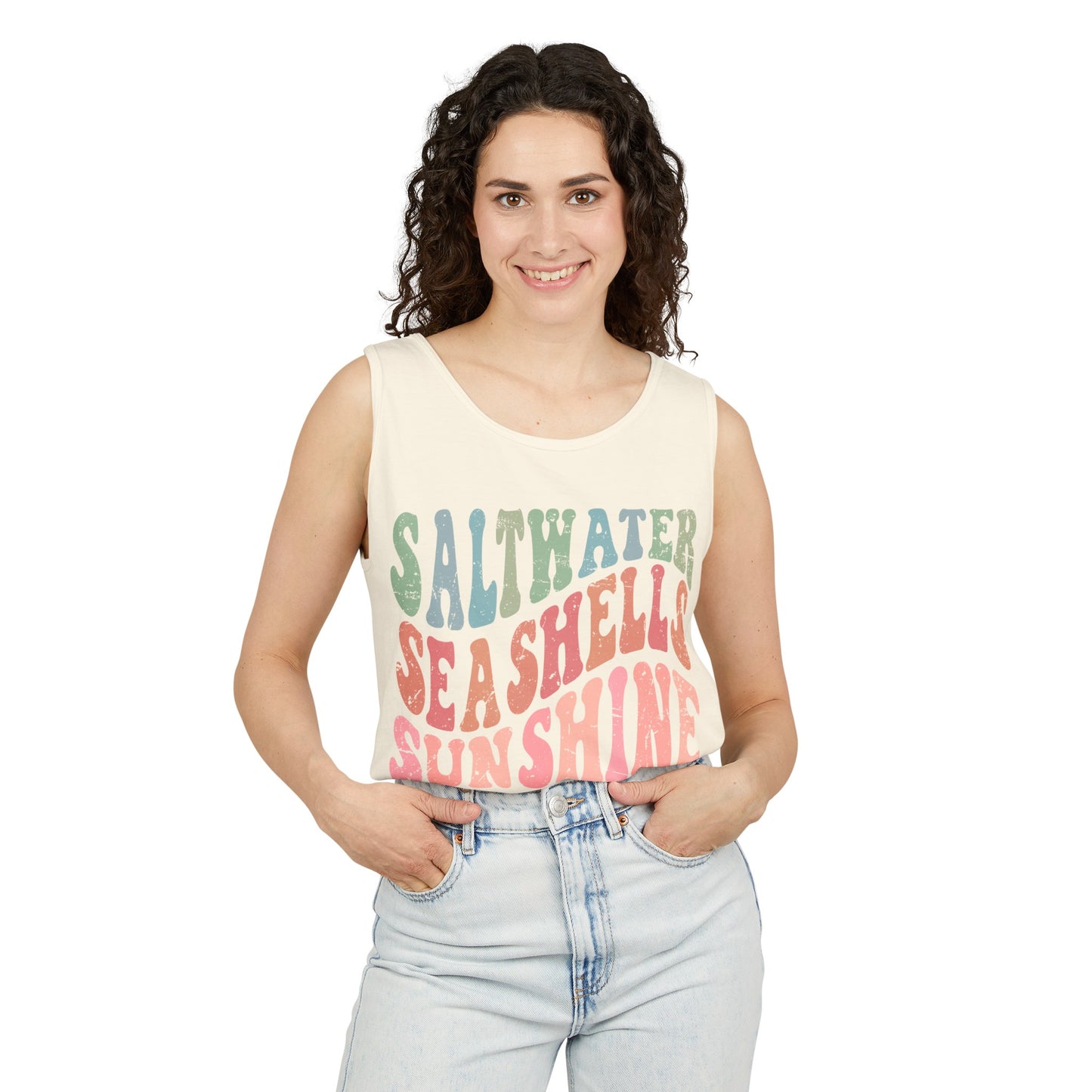 Saltwater, Seashells, Sunshine Tank - Comfort Colors