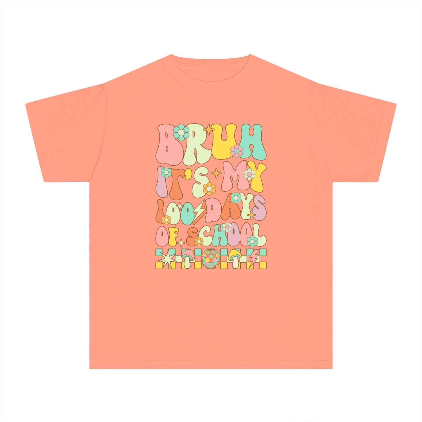 Youth BRUH 100 Days Comfort Colors Tee