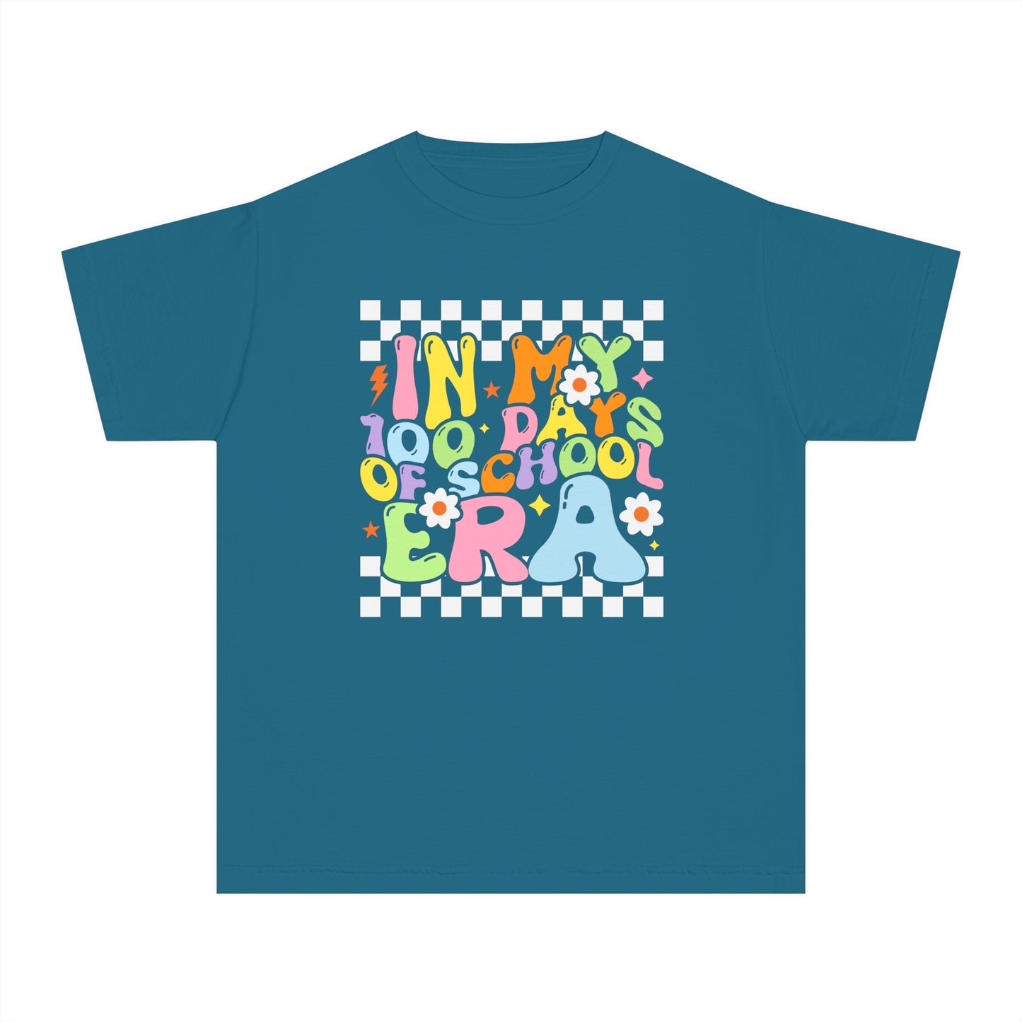 Youth Checkered 100 days Era Comfort Colors Tee