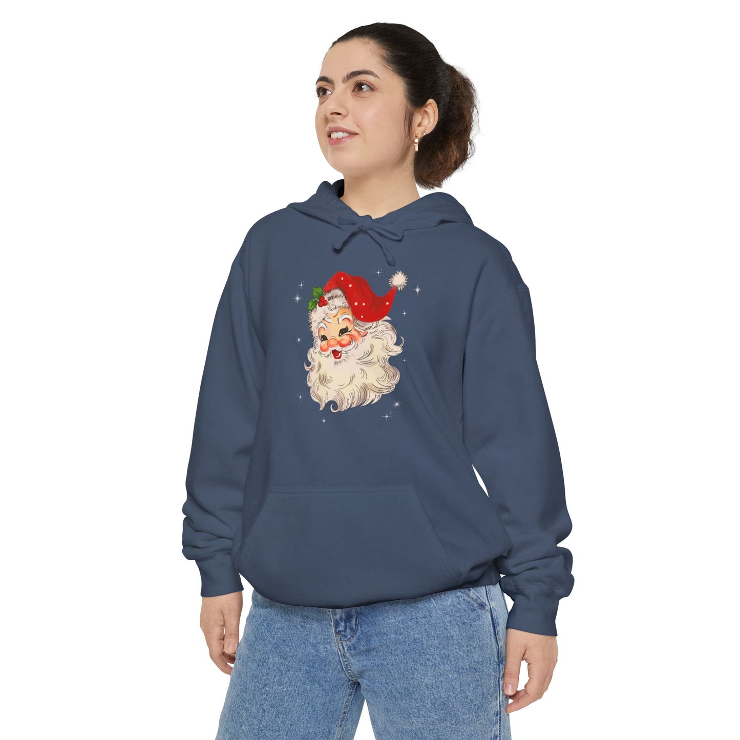 Sparkle Santa Comfort Colors Hoodie