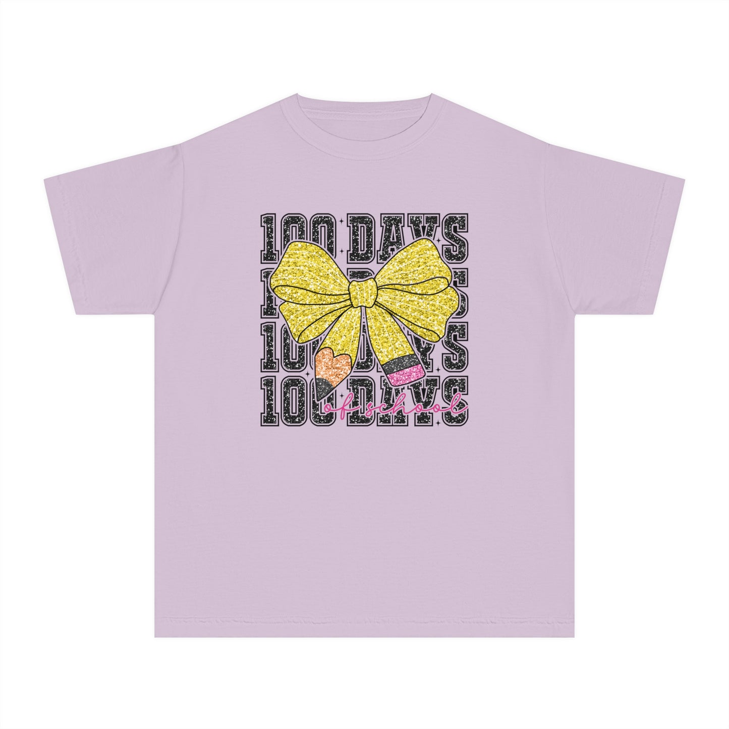 Youth 100 Days Bow Comfort Colors Tee