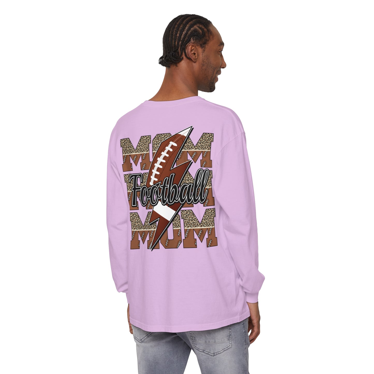 Football Mom Long Sleeve Comfort Colors T Shirt