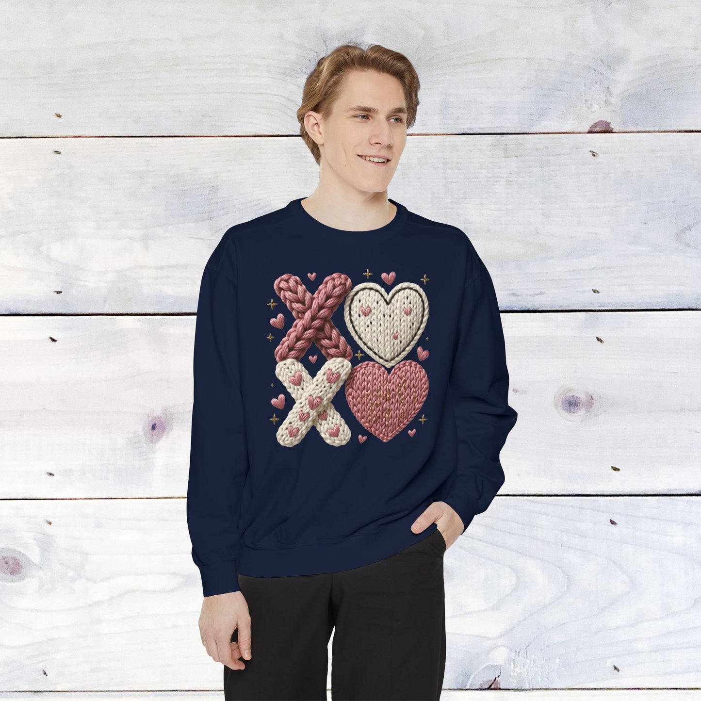 XOXO Yarn Heart Comfort Color Sweatshirt