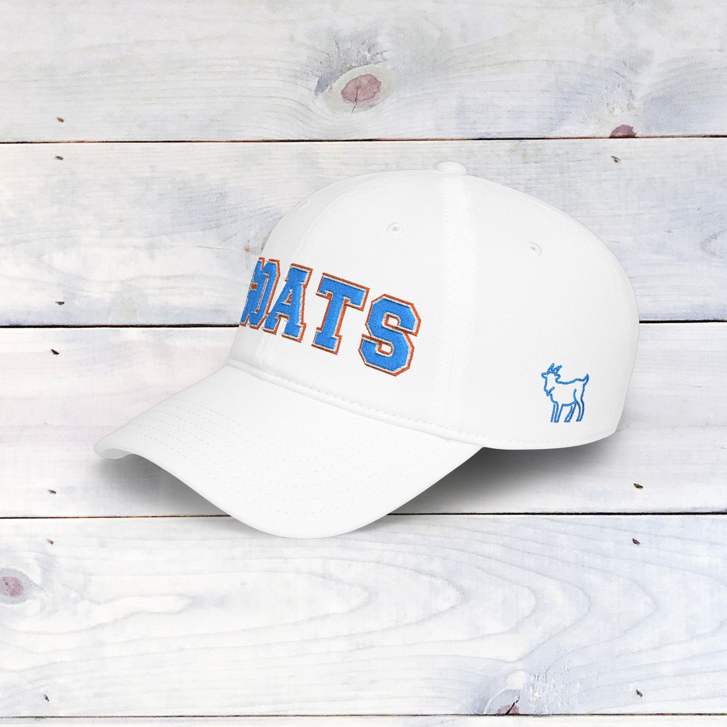 GOATS Embroidered Baseball Cap — Vintage Chenille Team Letterman Hat
