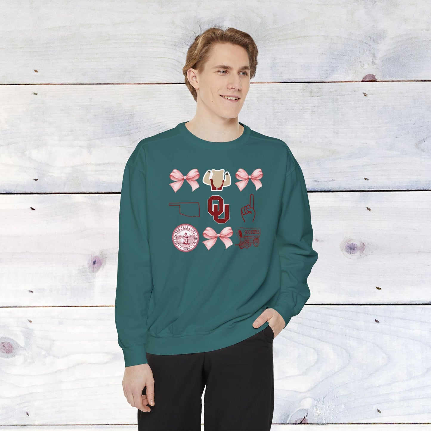 Oklahoma Sooners Bow Comfort Colors Sweater