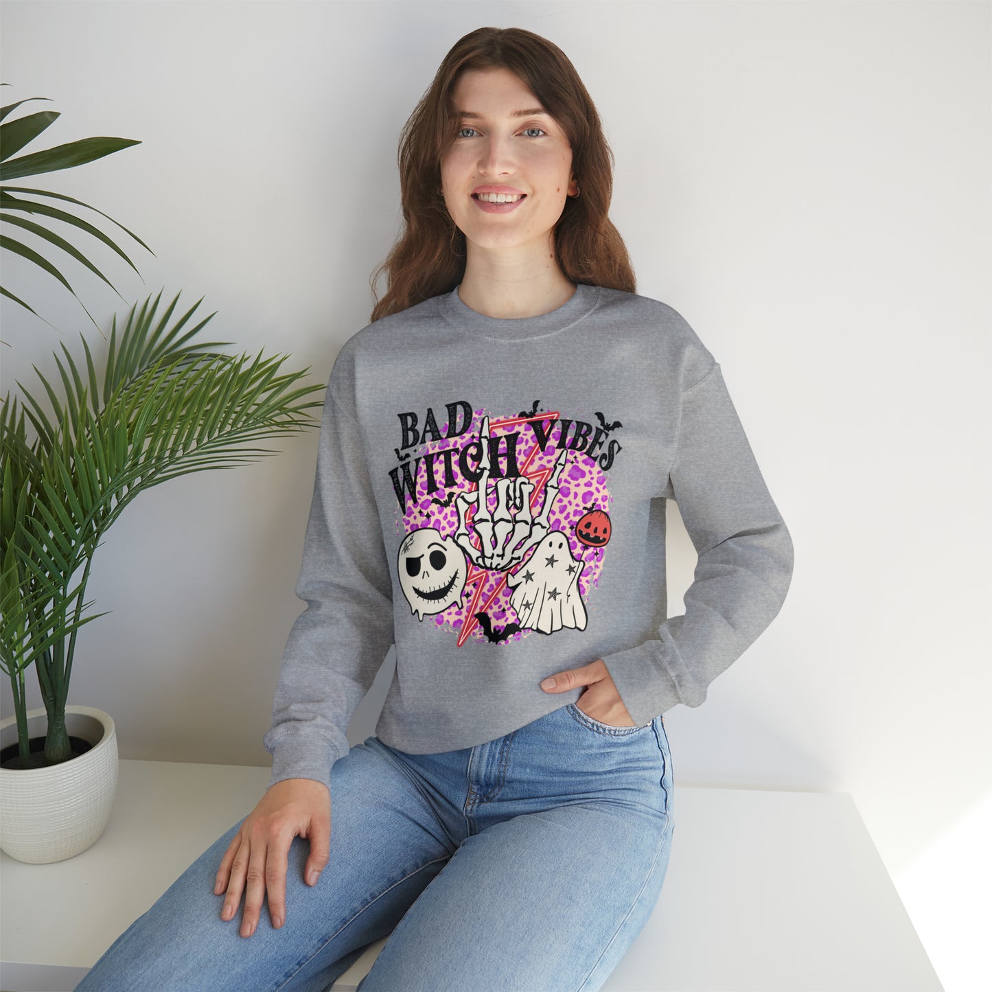 Bad Witch Vibes Front - Unisex Crewneck Sweatshirt