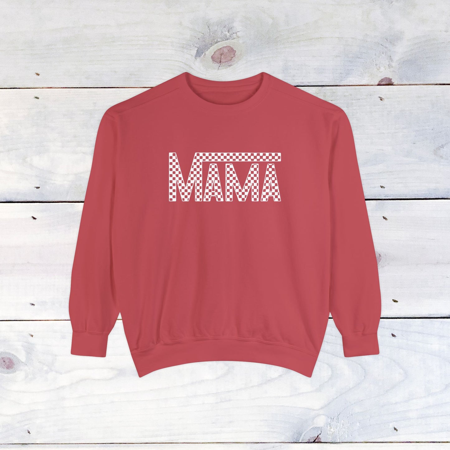 Mama Checkered Comfort Colors Sweater