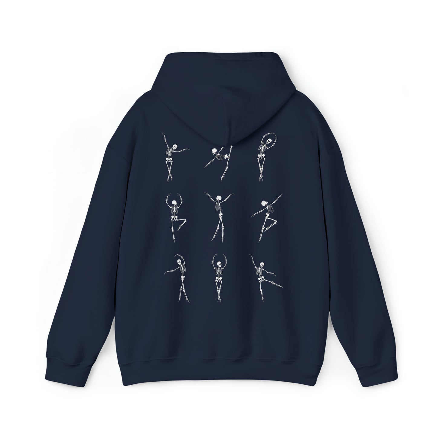Dancing Skeleton Hoodie- Dancing Skeleton Front- Multi -Dancing Skeleton Back, Mutliple Color Options, Unisex Heavy Blend™ Hooded Sweatshirt