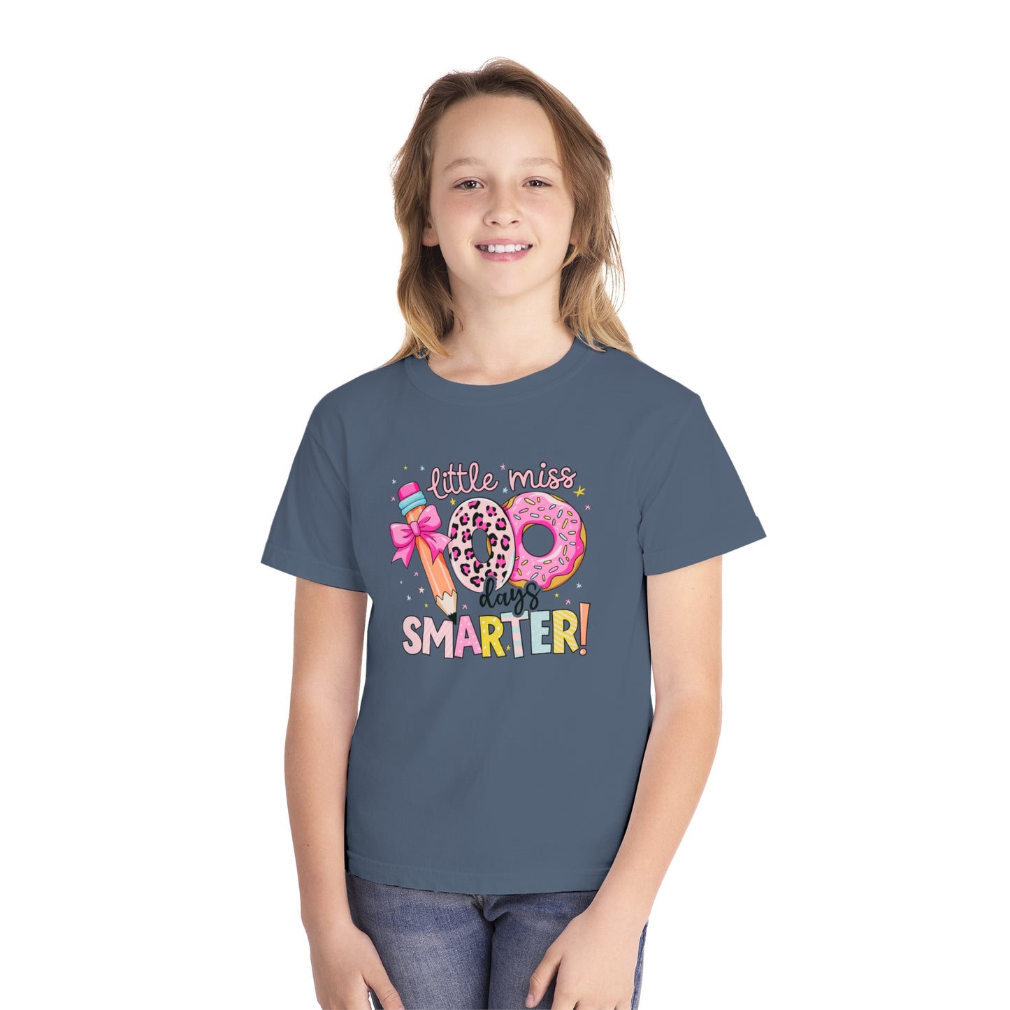 Youth Little Miss 100 Days Comfort Colors Tee