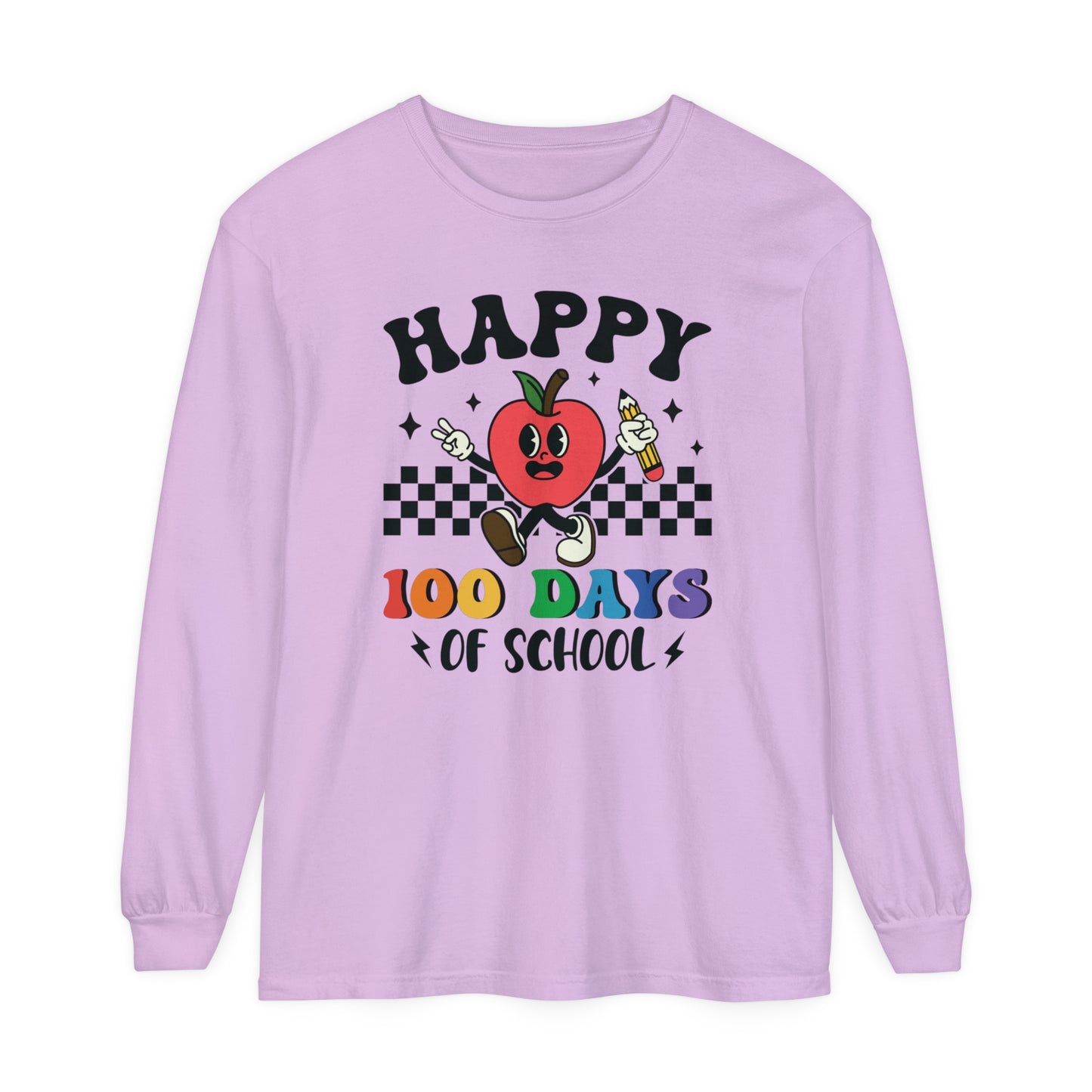 Happy 100 Days Comfort Colors Long Sleeve T-Shirt