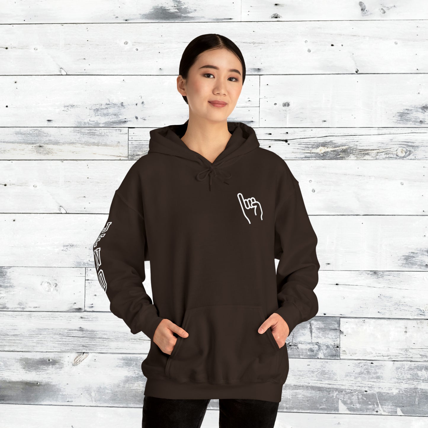 Jackets Stinger Hoodie Front - JFND Sleeve - Old School R back