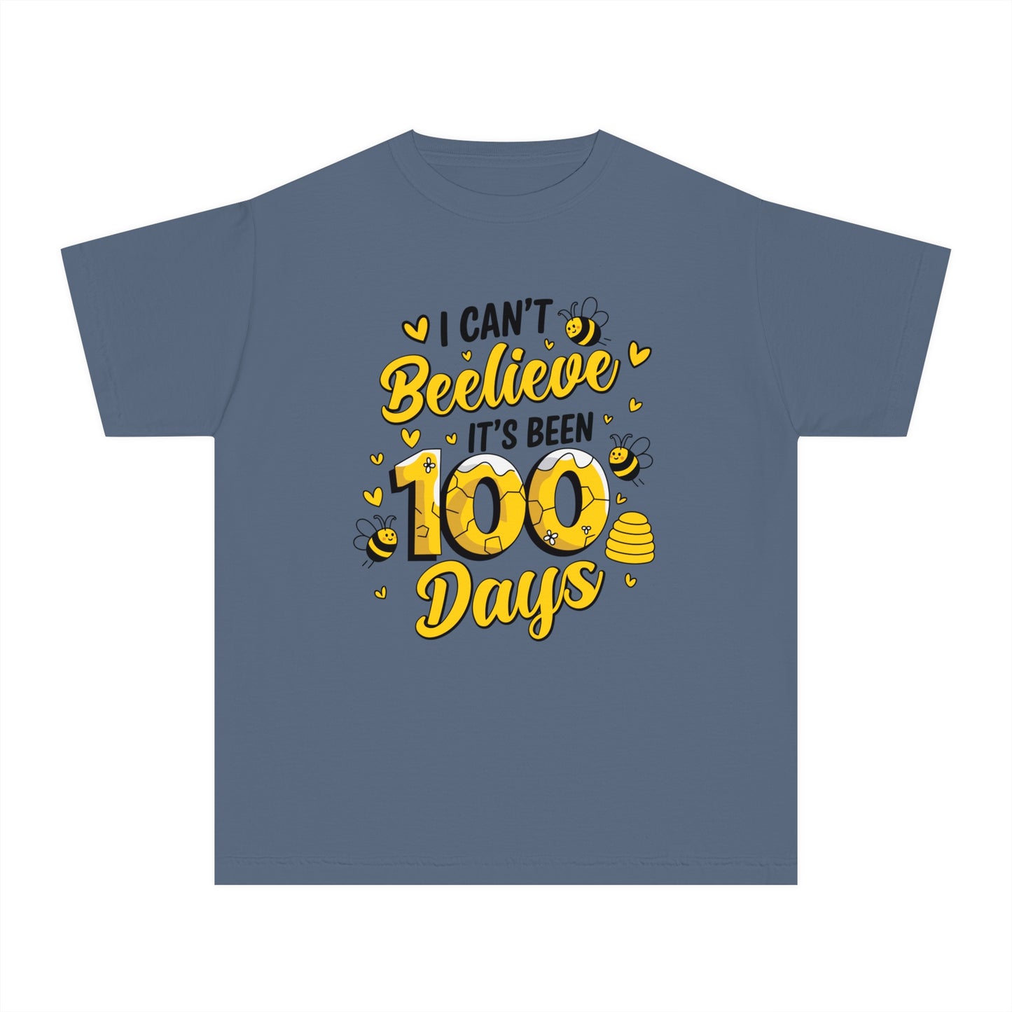 Youth I Can't Beelieve 100 Days Comfort Colors Tee