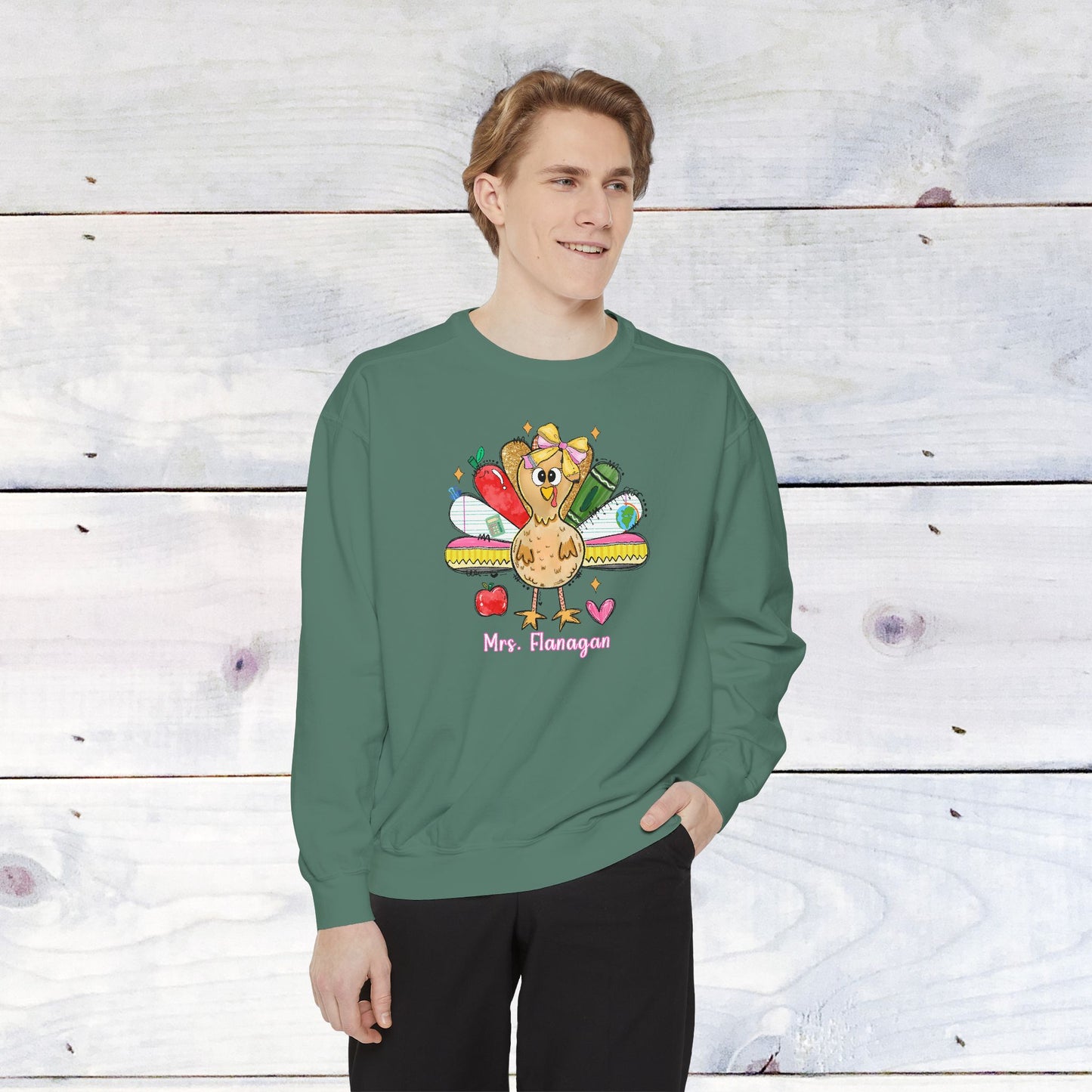 Teacher Turkey Unisex Comfort Colors Sweater
