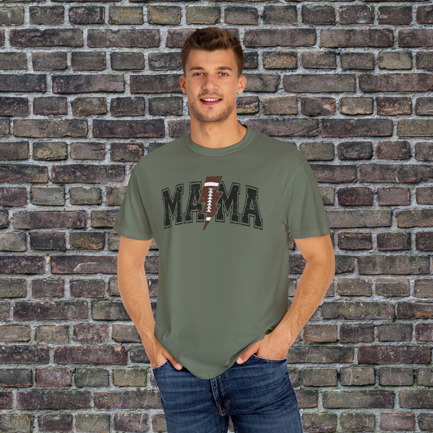 Football Mama Bolt Comfort Colors T
