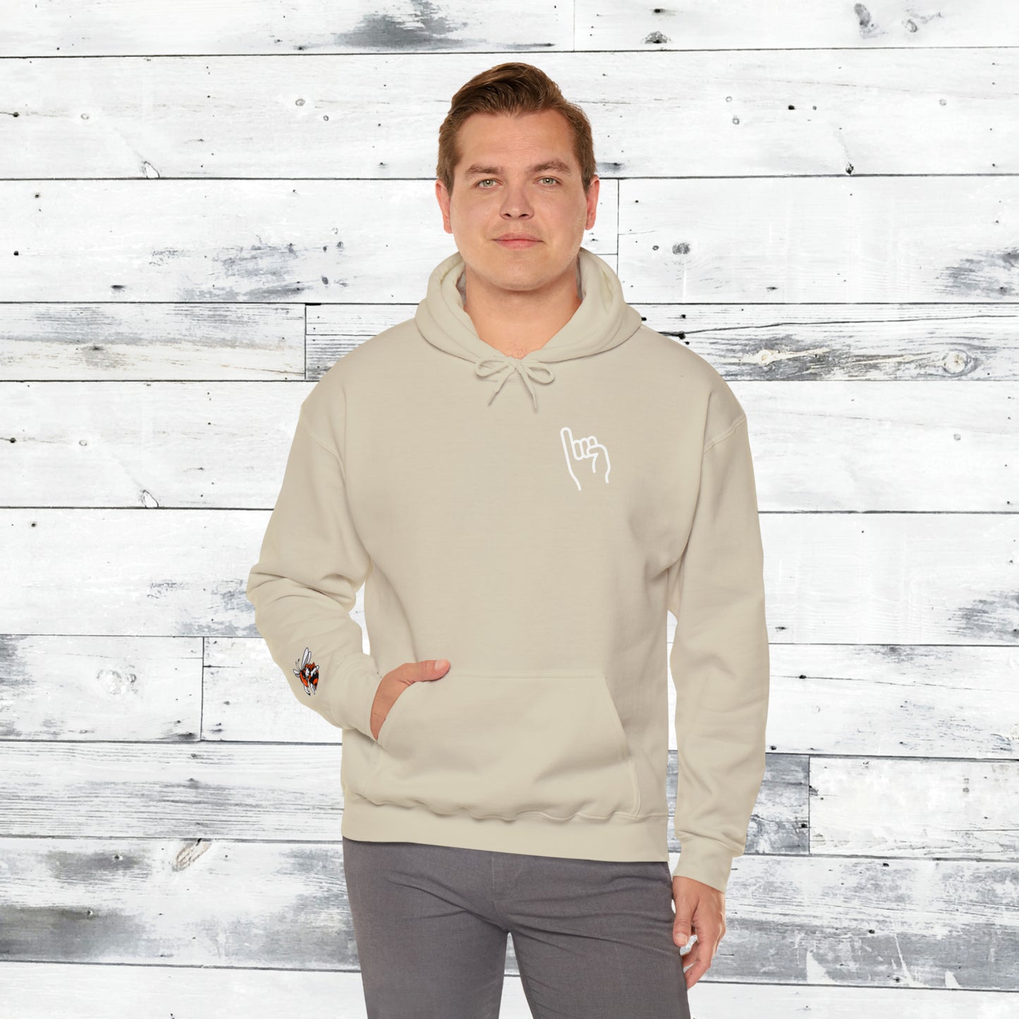 Jackets Stinger Hoodie Front - Yellow Jacket Sleeve/Cuff - Old School R back