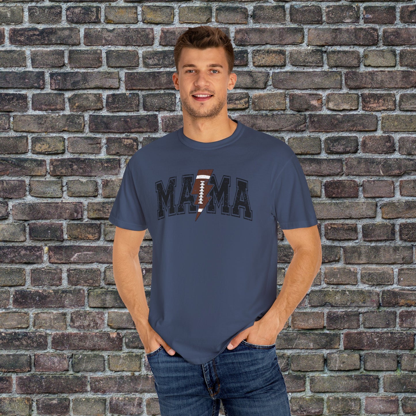 Football Mama Bolt Comfort Colors T