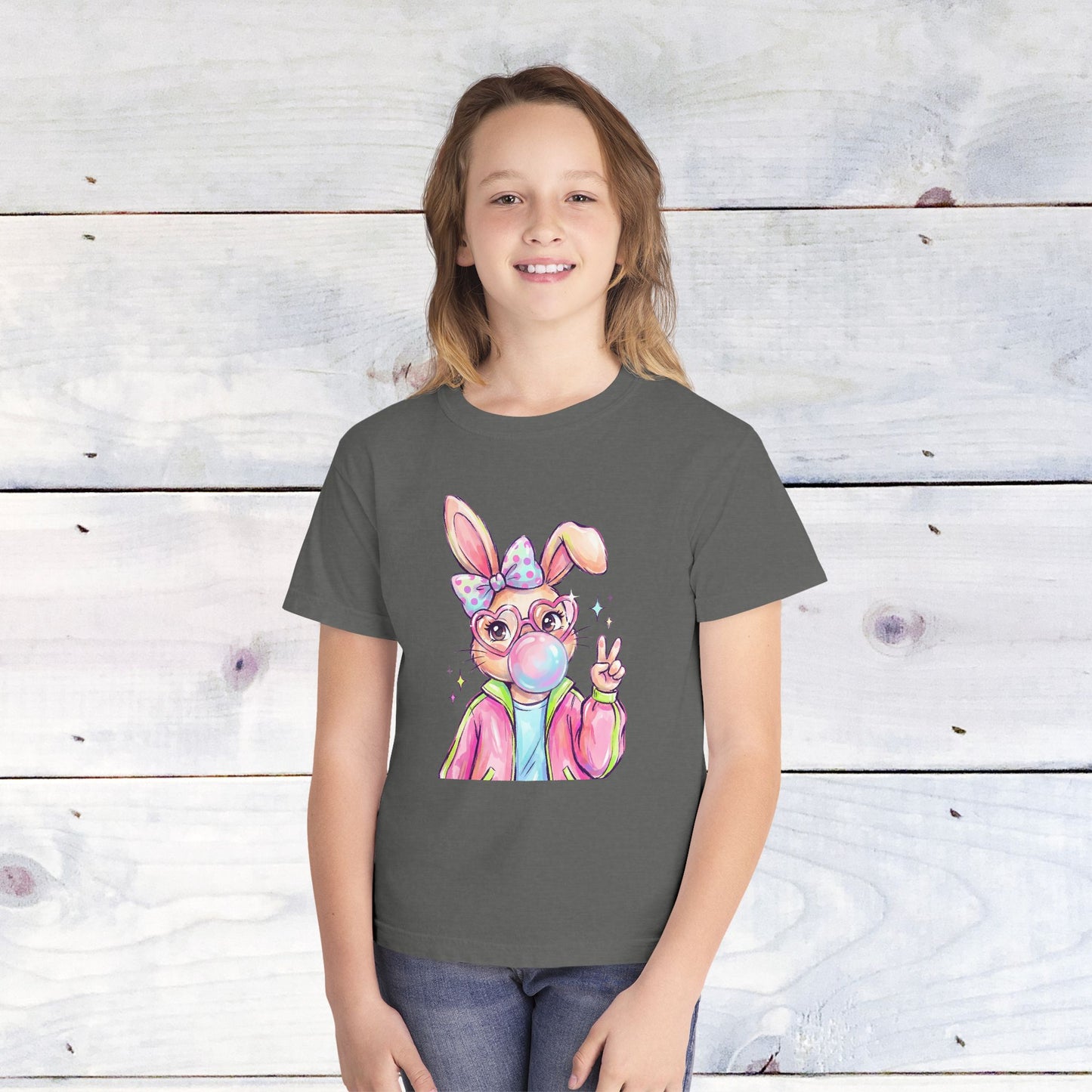 Bunny Bubble Spring Comfort Colors Youth Shirt