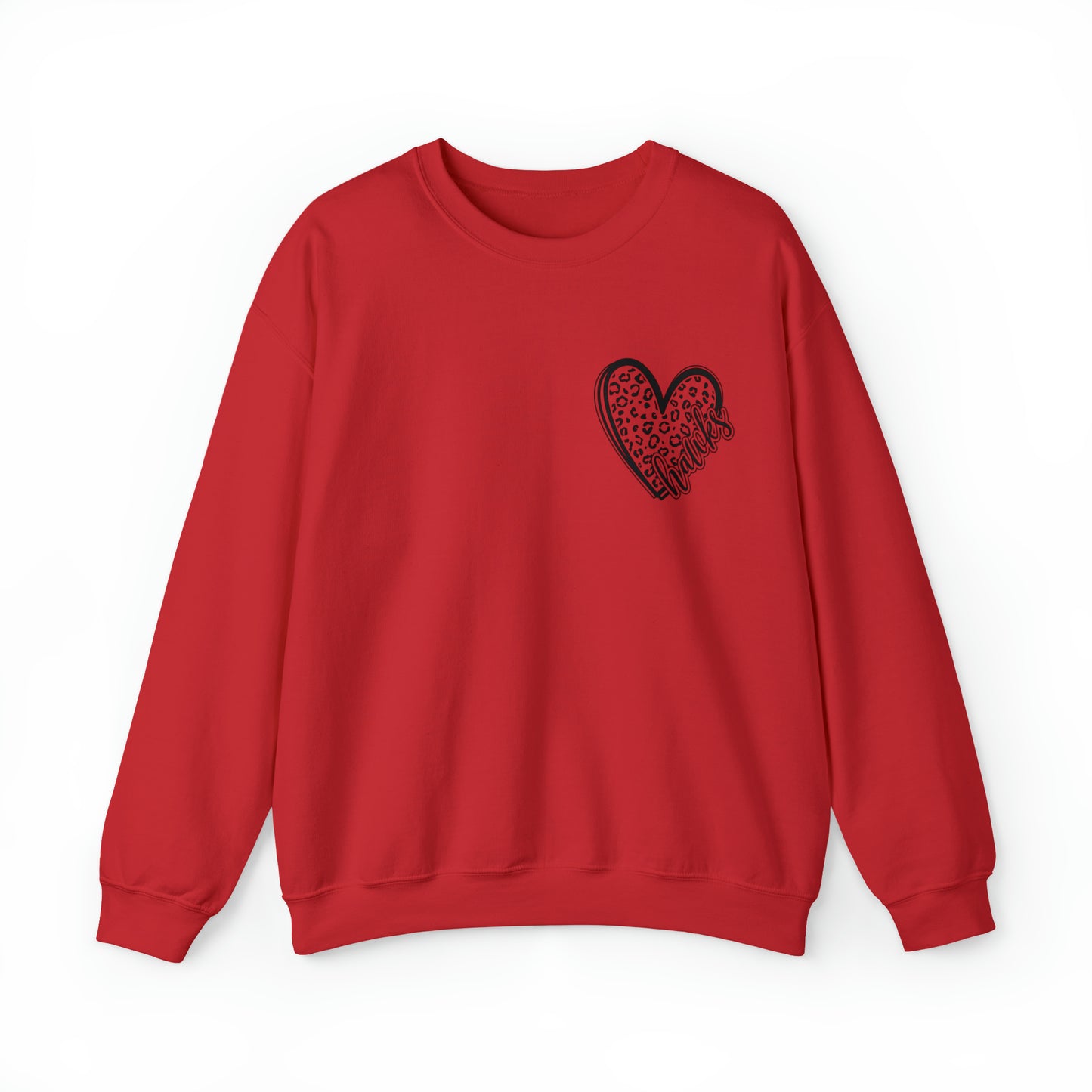 Hawks Heart Front, Glitz Cheer Mom back - Sweater