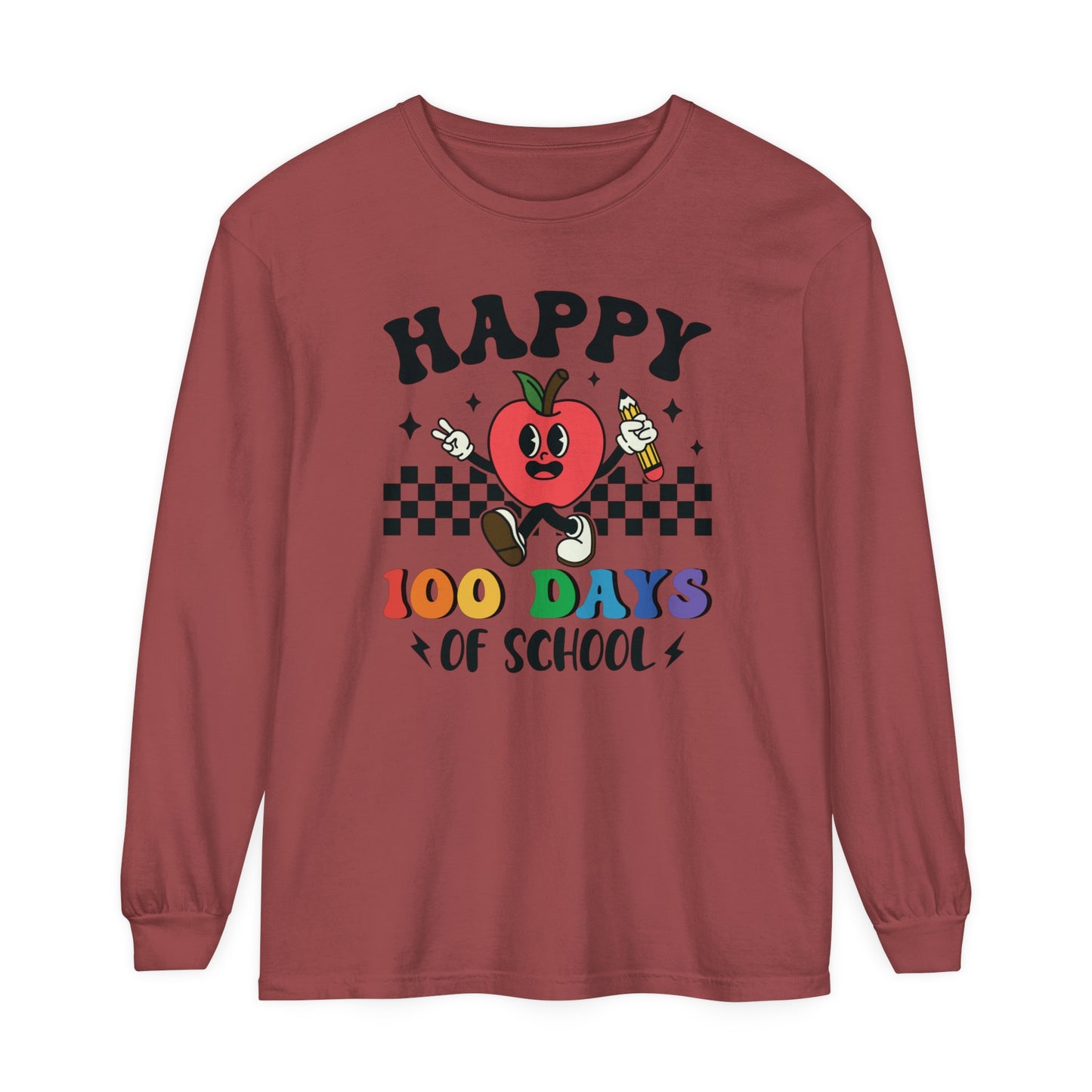 Happy 100 Days Comfort Colors Long Sleeve T-Shirt
