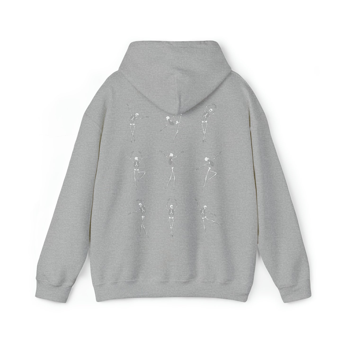 Dancing Skeleton Hoodie- Dancing Skeleton Front- Multi -Dancing Skeleton Back, Mutliple Color Options, Unisex Heavy Blend™ Hooded Sweatshirt