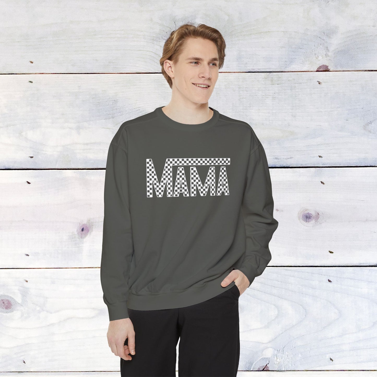 Mama Checkered Comfort Colors Sweater