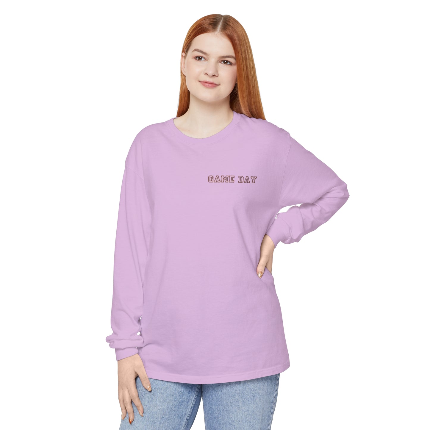 Football Mom Long Sleeve Comfort Colors T Shirt