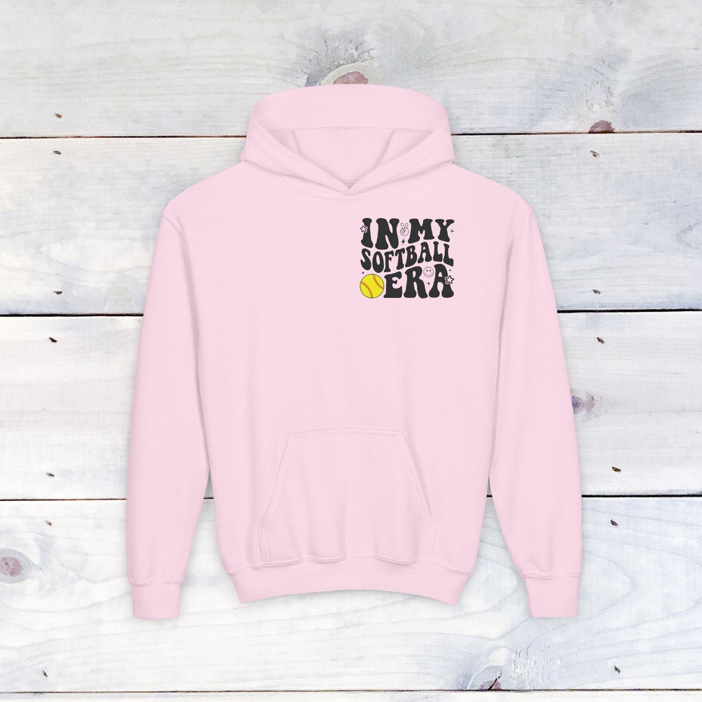 Softball Era Funk Youth Heavy Blend Hooded Sweatshirt
