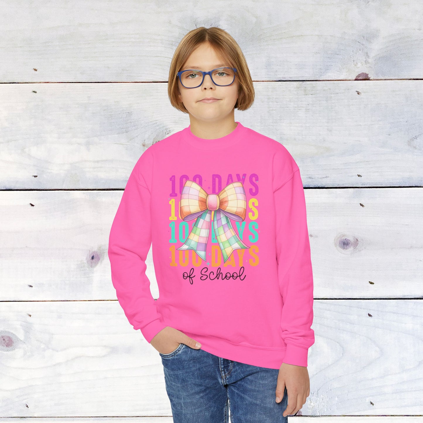 Youth 100 Days Disco Bow Crewneck Sweatshirt