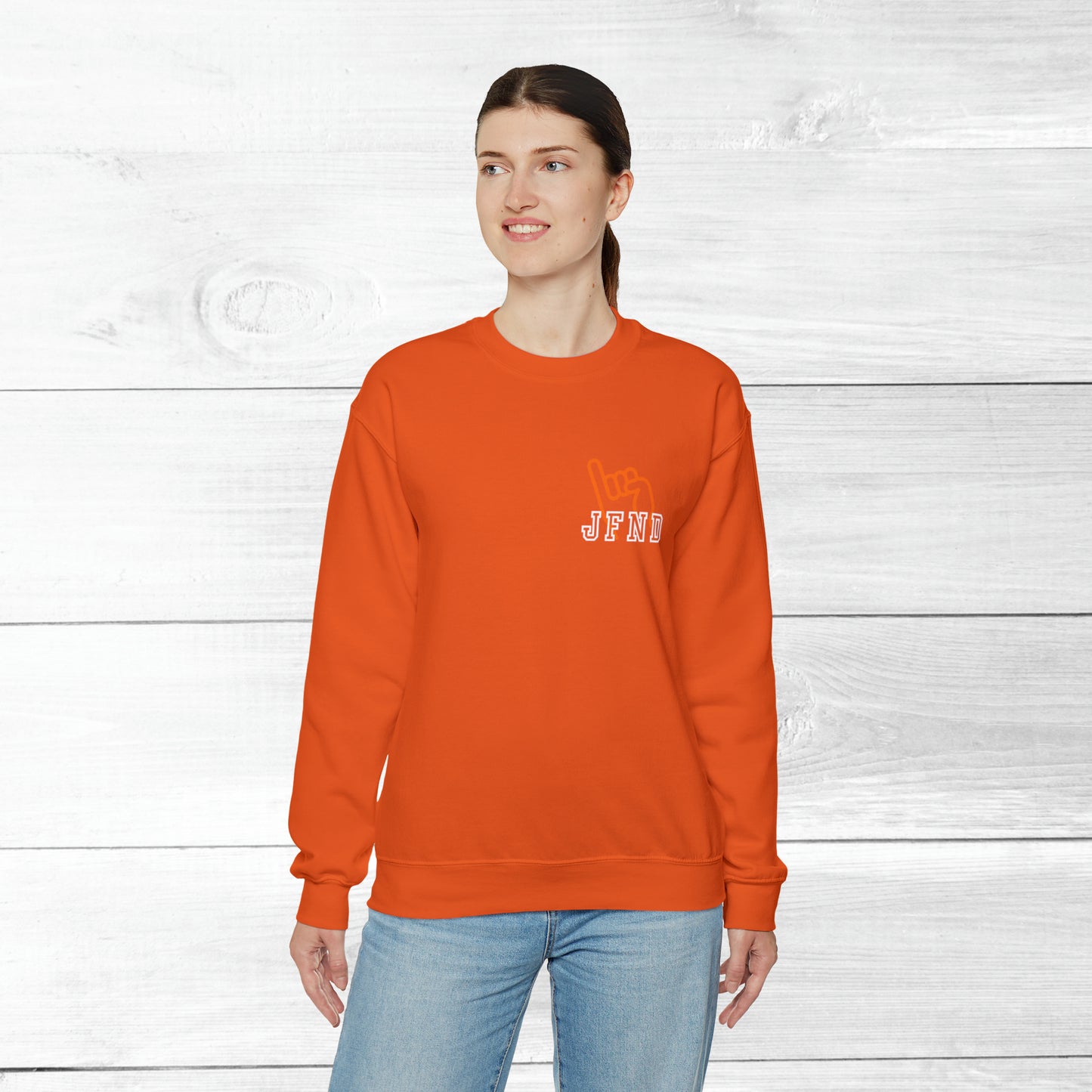 JFND front and Yellowjacket back Sweater