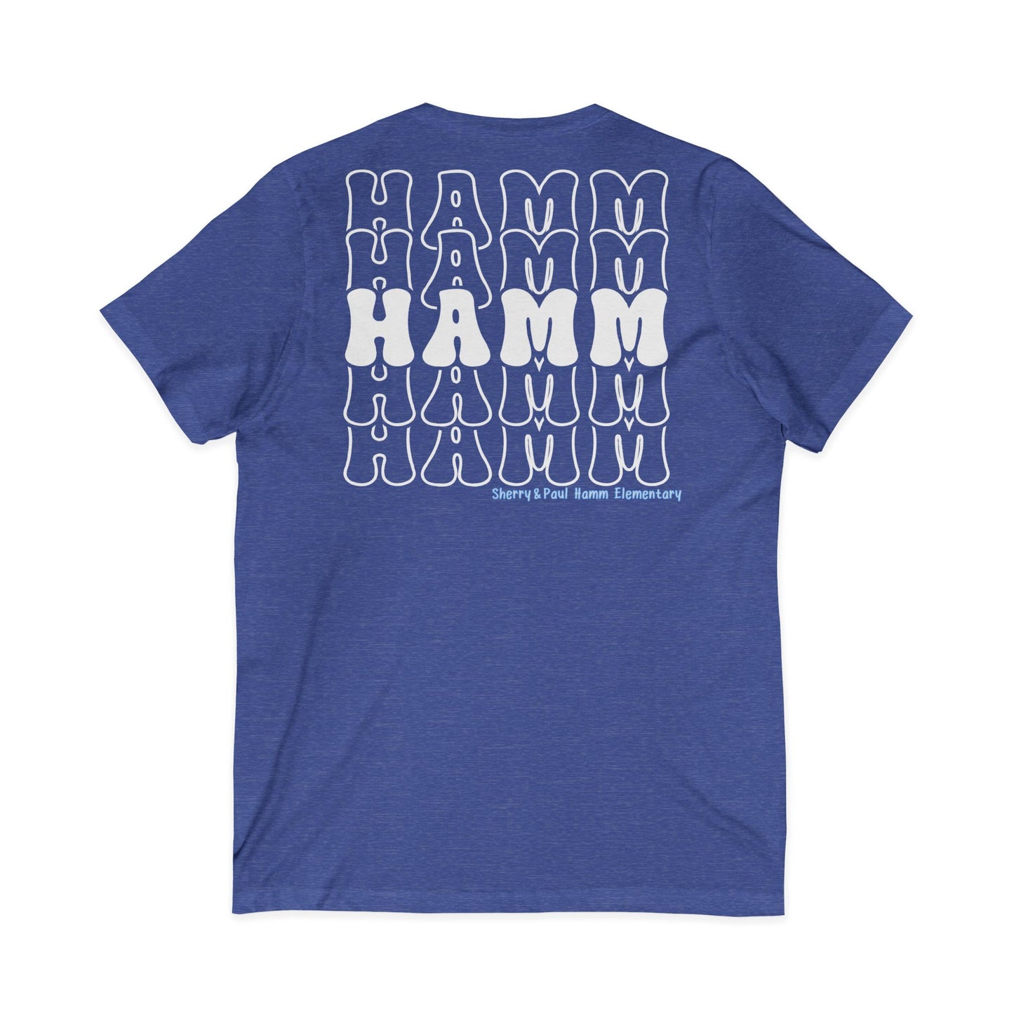 Hamm Unisex V-Neck Tee, Repeat Back:Logo Front