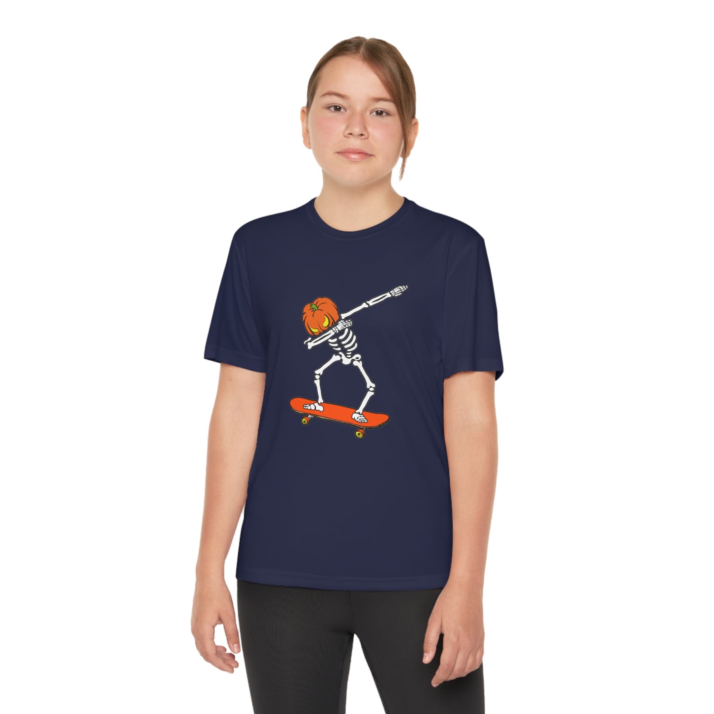 Dabbing Pumpkin Skelly Skater T