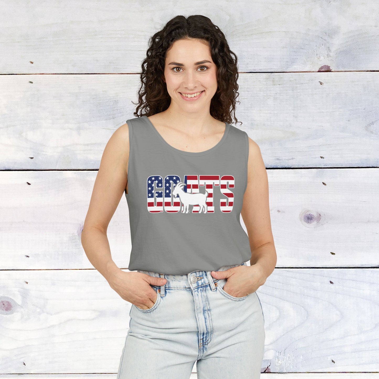 Goats, Stars & Stripes Comfort Colors Tank