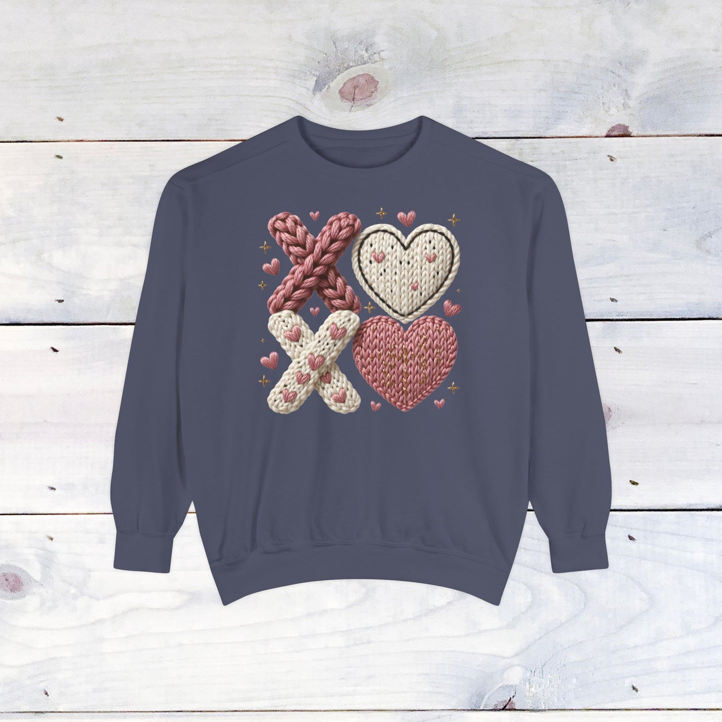 XOXO Yarn Heart Comfort Color Sweatshirt
