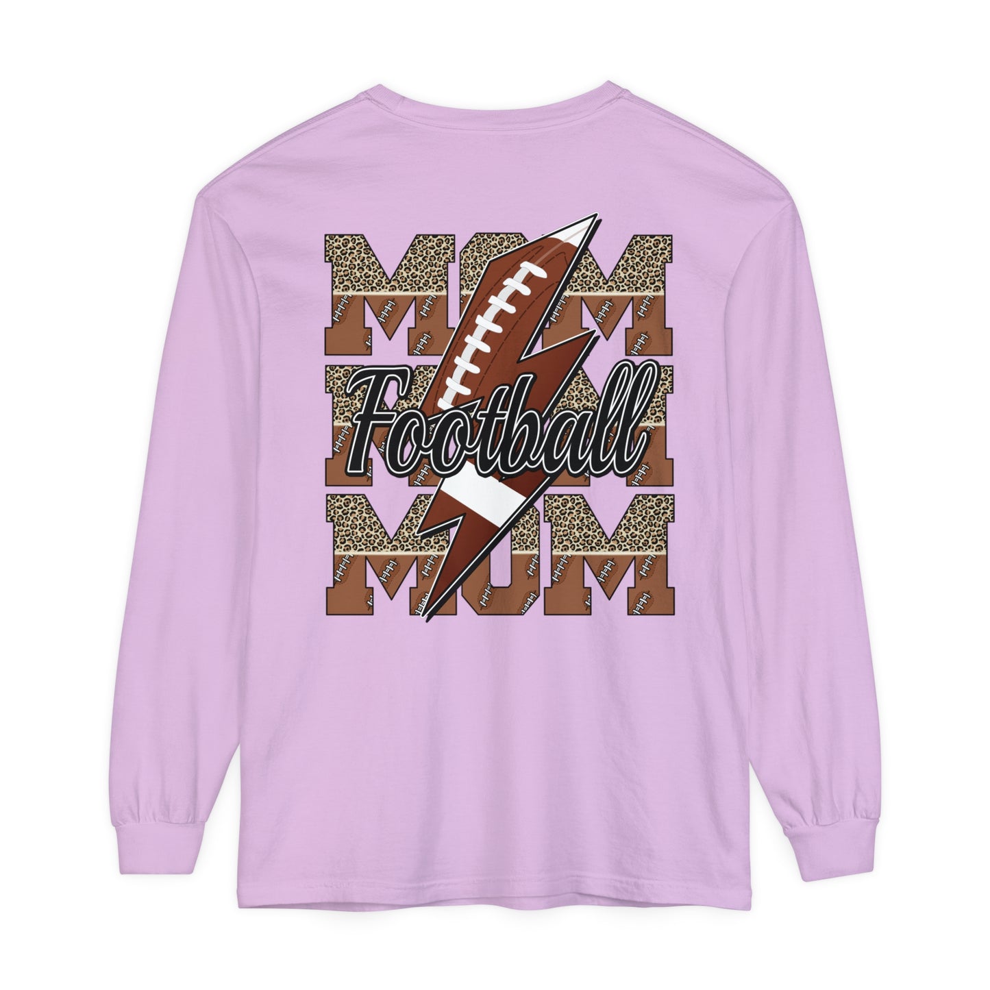 Football Mom Long Sleeve Comfort Colors T Shirt